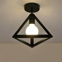 nordic style triangle black ceiling light with e27 bulb iron foyer bed room study corridor ceiling lighting fixtures