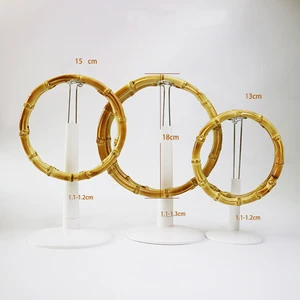 3 пары = 6 шт., 13 см, 15 см, 18 см, бамбуковые аксессуары Obag, Alca Para Bolsa Diy, искусственная застежка, Бамбуковая ручка-вешалка для сумок