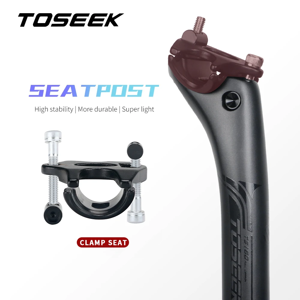 Карбоновый Подседельный штырь TOSEEK 27,2/30,8/31,6 мм, матовый черный, для горного/дорожного велосипеда, длина подседельного штыря 400 мм, подседельная труба, велосипедные детали