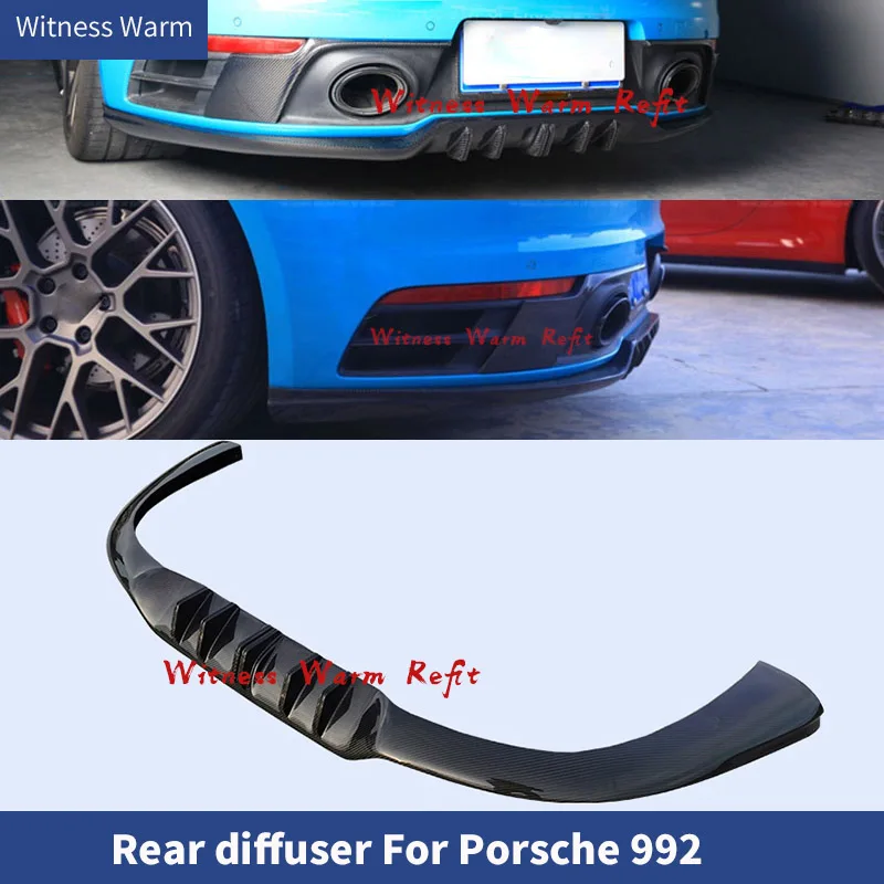 

Carbon fiber FRP Rear Bumper Diffuser Lip Spoiler Splitters for Porsche 911 992 Carrera 991 2019 2020 car body kit