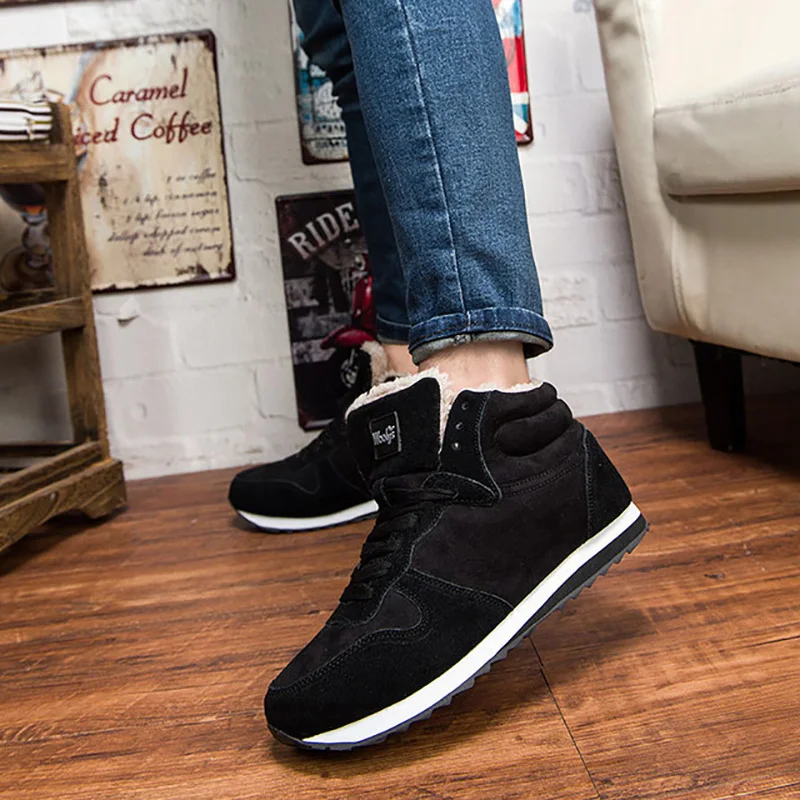 Мужские ботинки зимняя обувь коллекция 2019 года модные зимние с теплым мехом