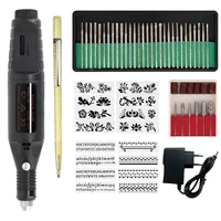 electric micro engraving pen mini diy engraving tool kit metal glass ceramic plastic wood jewelry with stapler etcher 30 bit and