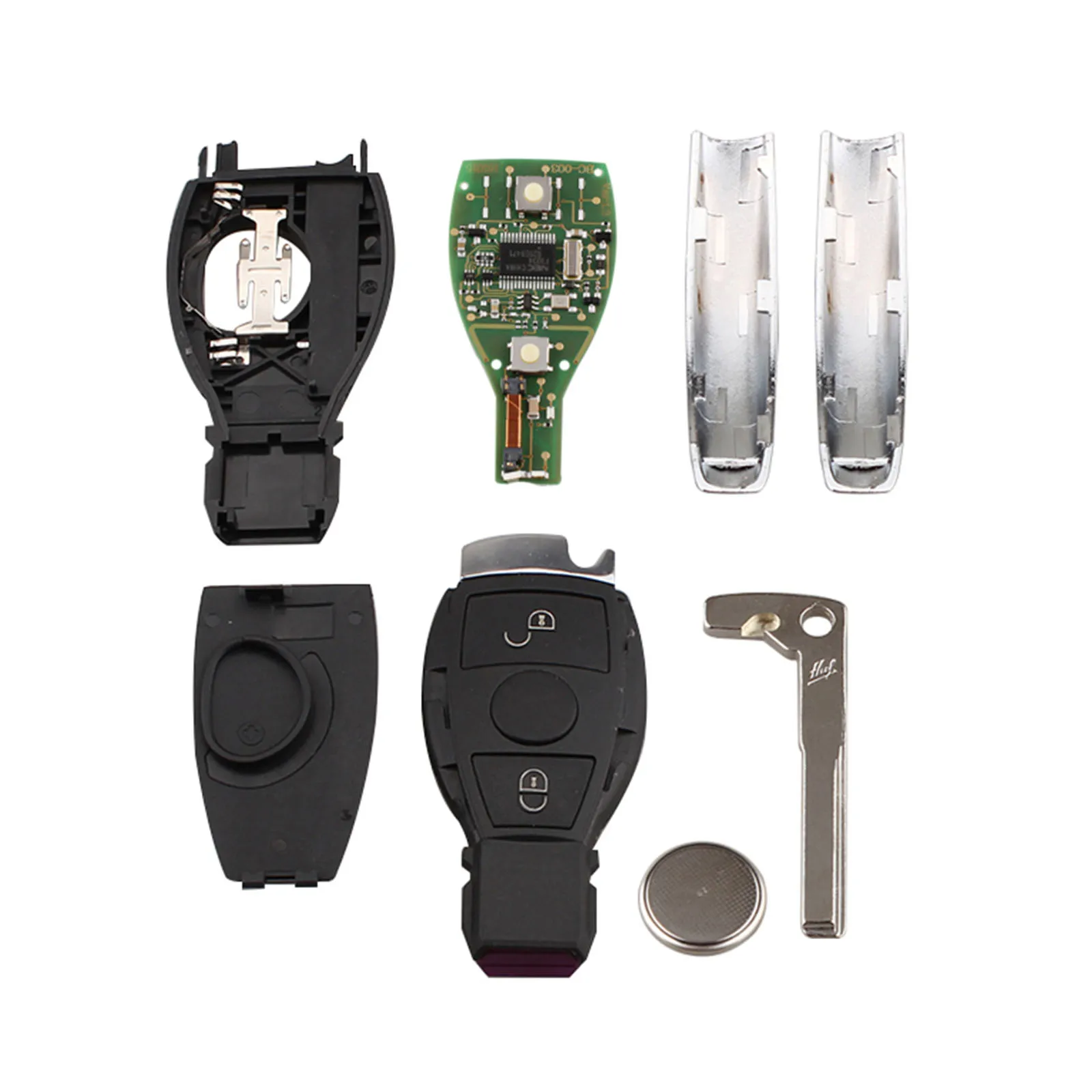 Замена Smart Remote Key 2 кнопки 433 МГц BGA чип лезвие для 2000 2017 Mercedes Benz A E S G CLK SLK ML