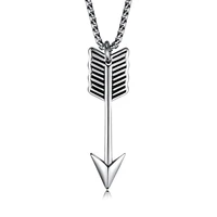 megin d new hot sale vintage personality arrow titanium steel necklaces for men women couple friend fashion design gift jewelry