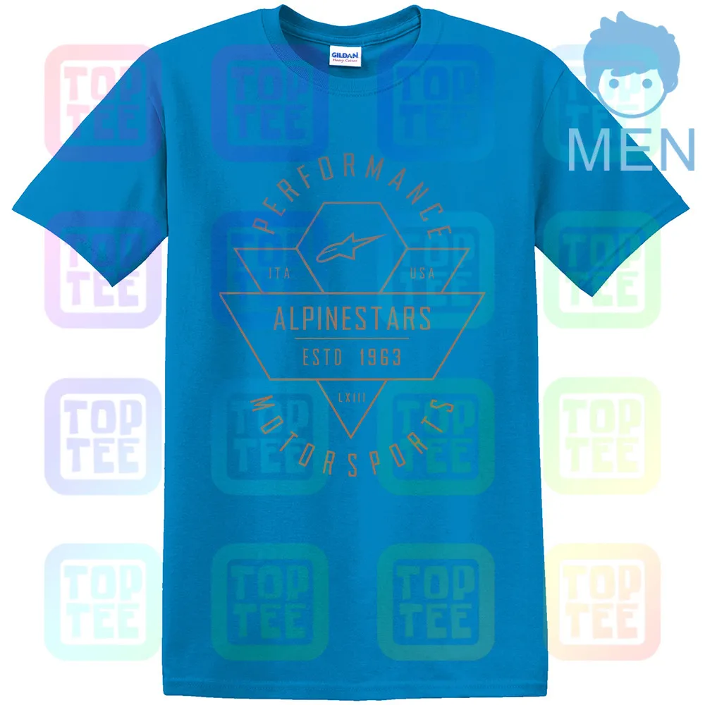 MEN-ROYAL BLUE Альпийская звезда шеврон короткий рукав футболки с округлым вырезом мотоцикл мужские футболки - Цвет: MEN-ROYAL BLUE