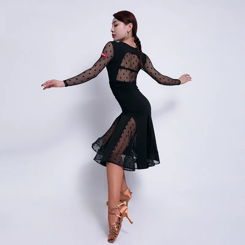 Женское платье для латинских танцев танго сальса ча Самба Румба одежда бальных с