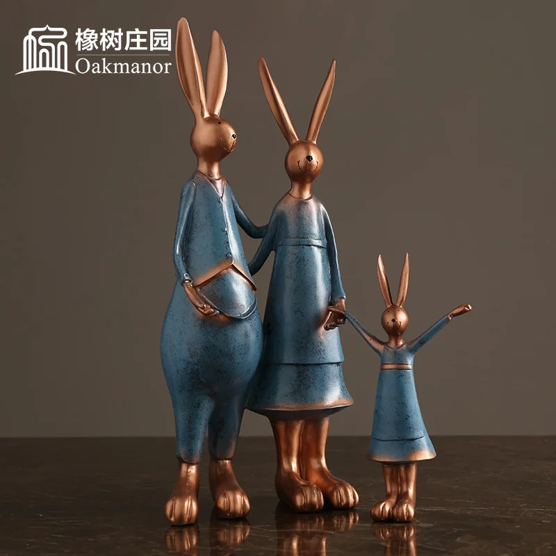 Аксессуары для украшения дома набор небольших подарков статуэтки кролик из