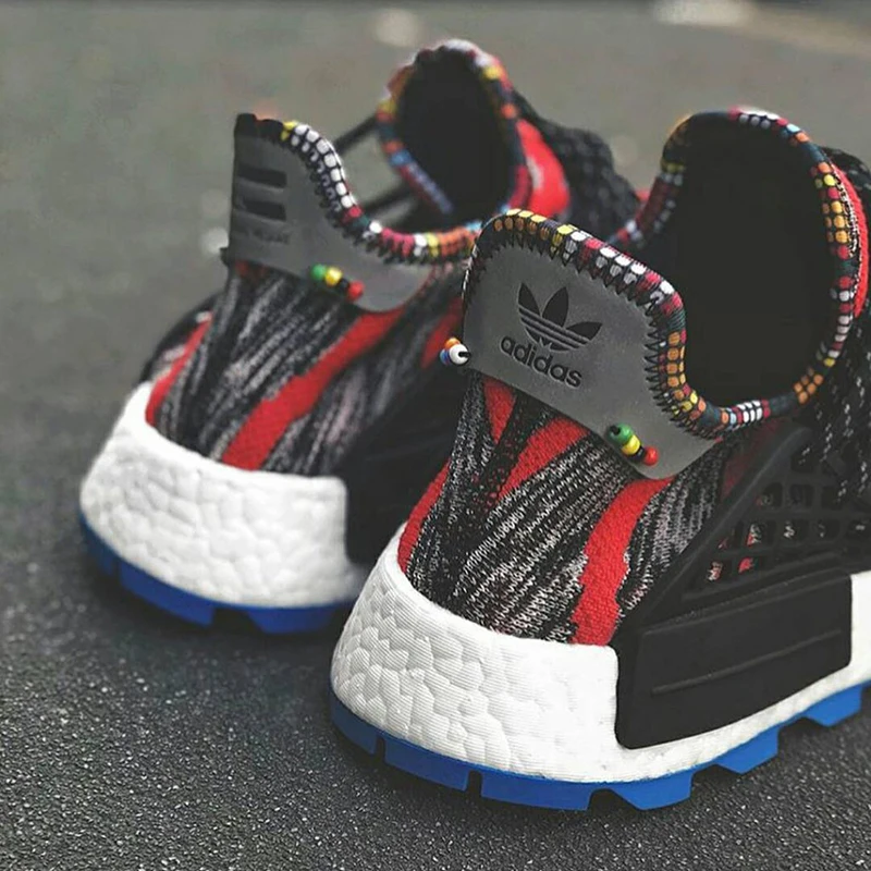 Оригинальные подлинные мужские женские кроссовки для бега Pharrell Williams x Afro HU Solar Pack