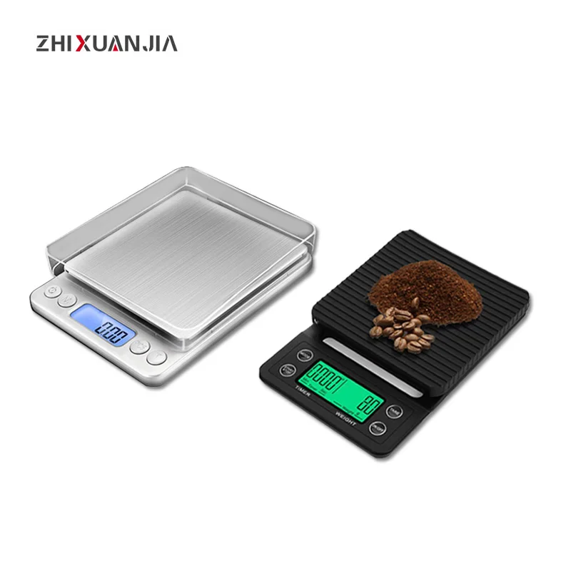 Цифровые весы мини электронные Кофе с таймер обратного отсчета бытовые 1кг 2кг 3кг