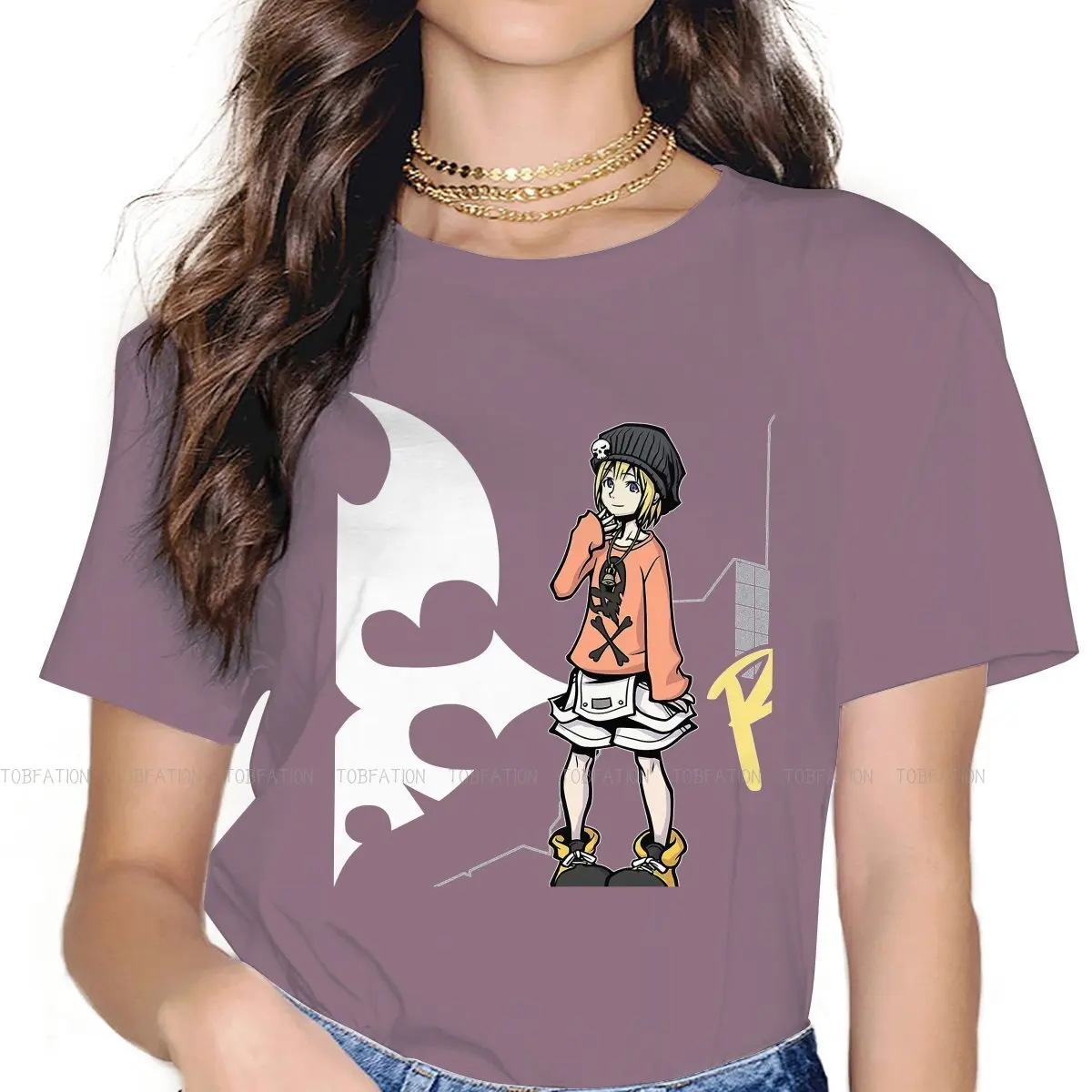 

Стильная футболка Rhyme для девушек, Neo The World Ends with You, удобная футболка 4XL с коротким рукавом Горячая Распродажа