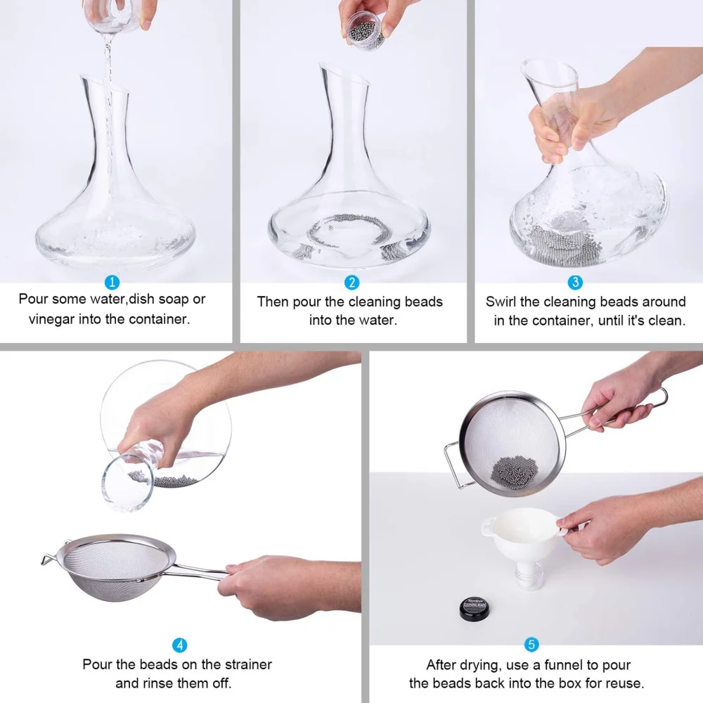 

600 Pieces Glass Decanter Cleaning Pellet Reusable Glassware Cleaning Supply