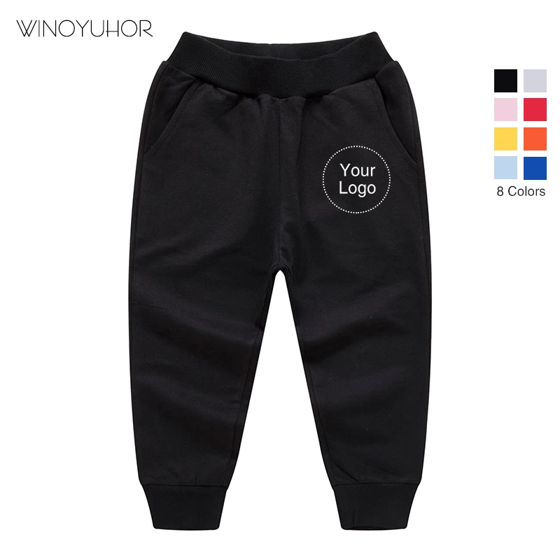 

Customized Print Trousers Kids Baby Birthday Your Own Design Logo Picture Sport Pants Jogging DIY Toddler Boys Girls Sweatpants
