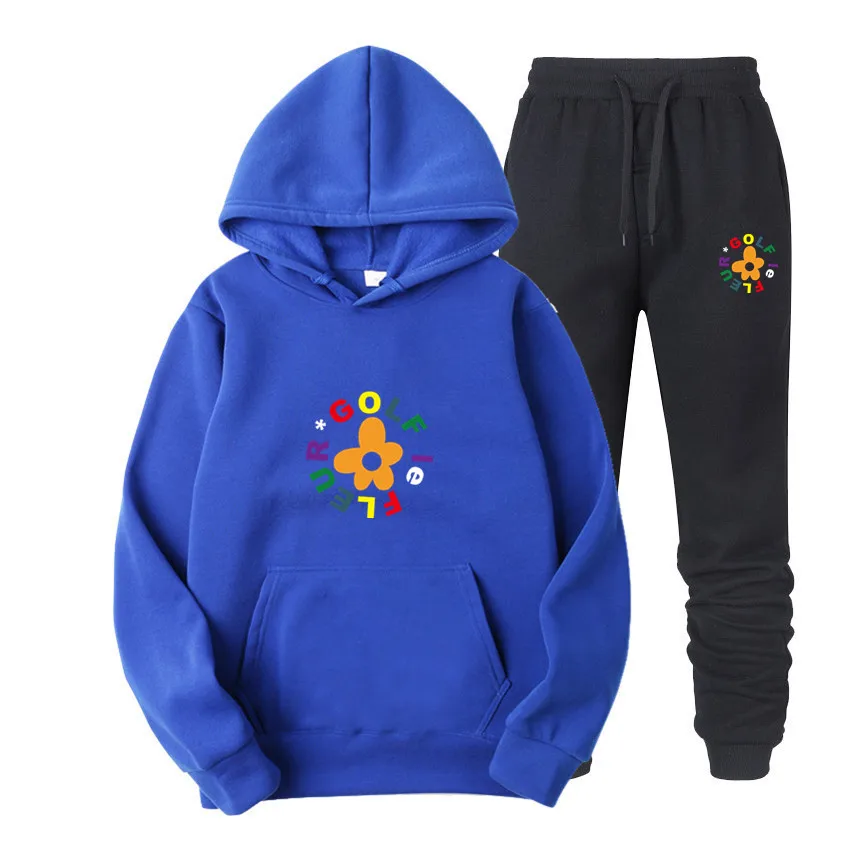 

New 2 Pieces Set Tyler The Creator Golf Wang Print Hoodies+Pants Tracksuit Men Women Sweatshirt Streetwear Pullover Sudaderas