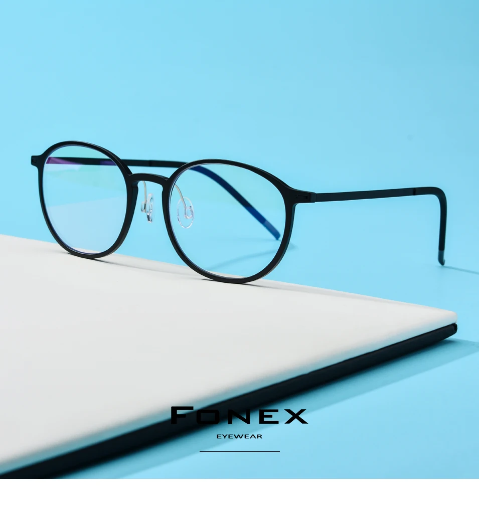 FONEX TR90, анти-синий светильник, очки, оправа для мужчин, защита от радиации, круглые очки для игр, компьютера, очки для женщин, AB02