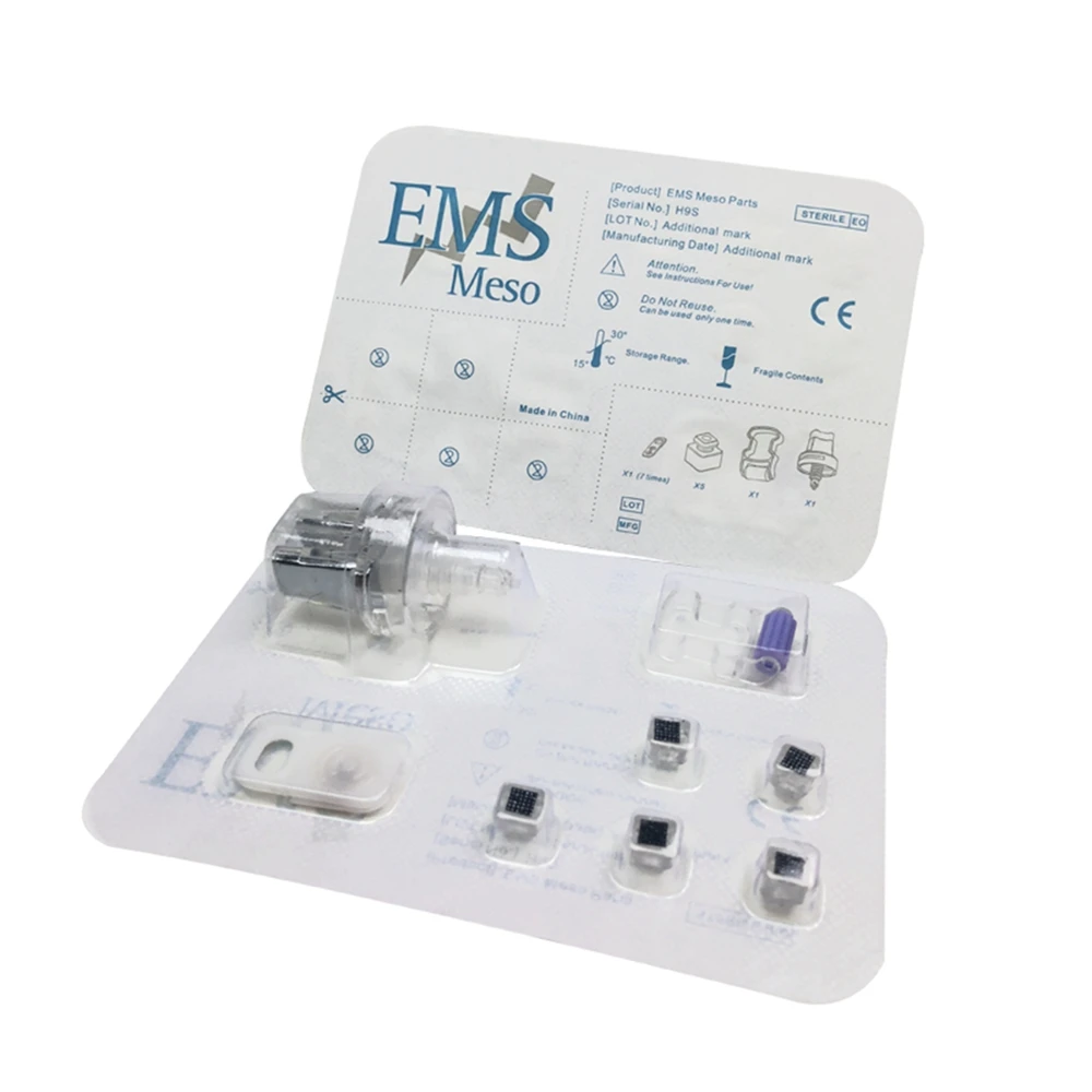 

EMS Monocrystalline Silicon Chip Replacement Head 1 Set For Injector Mesotherapy Gun Needle Free Injection Moisturizing Mesogun