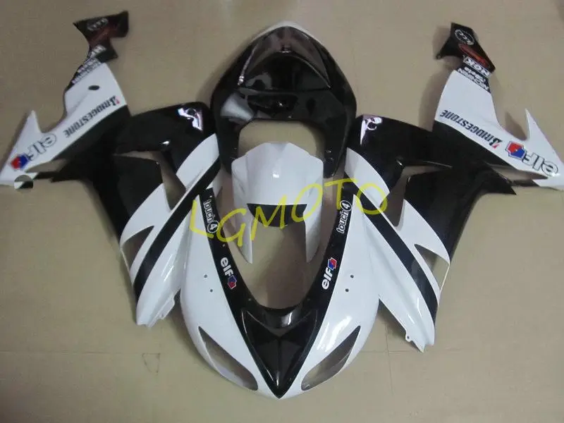 

Free Customize fairings for Kawasaki Ninja ZX10R 2006 2007 white black motorcycle body kit bodywork ZX-10R 06 07 ZX 10R