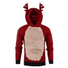 Мужская Рождественская Толстовка, мужской бархатный однотонный теплый пуловер с капюшоном, мужские куртки, толстовки с капюшоном