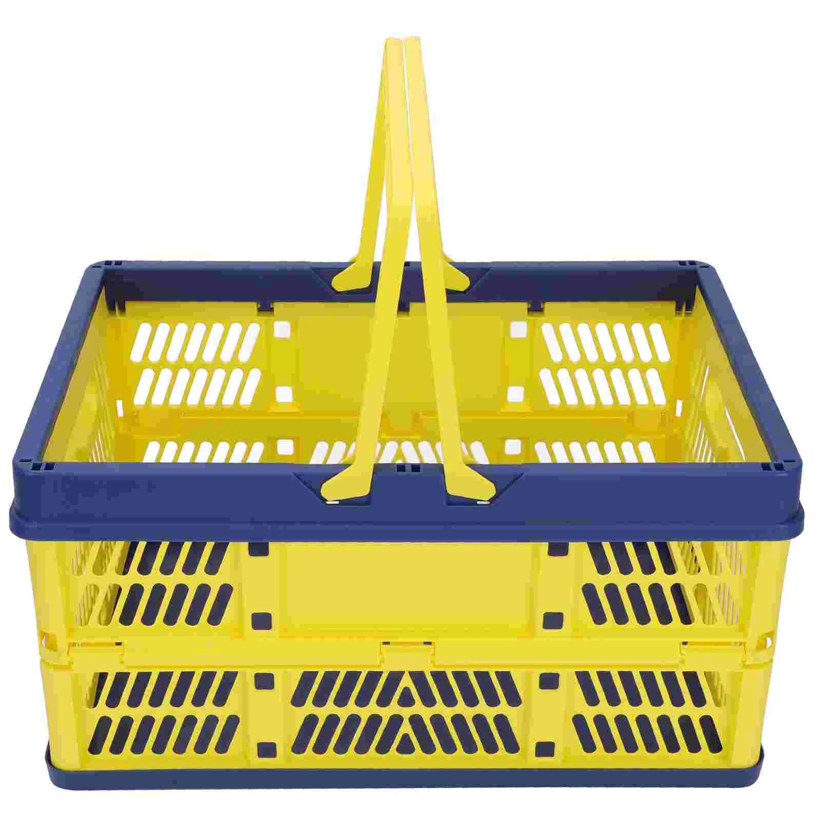 

1Pc Household Plastic Storage Basket Snacks Receiving Basket Folding Basket