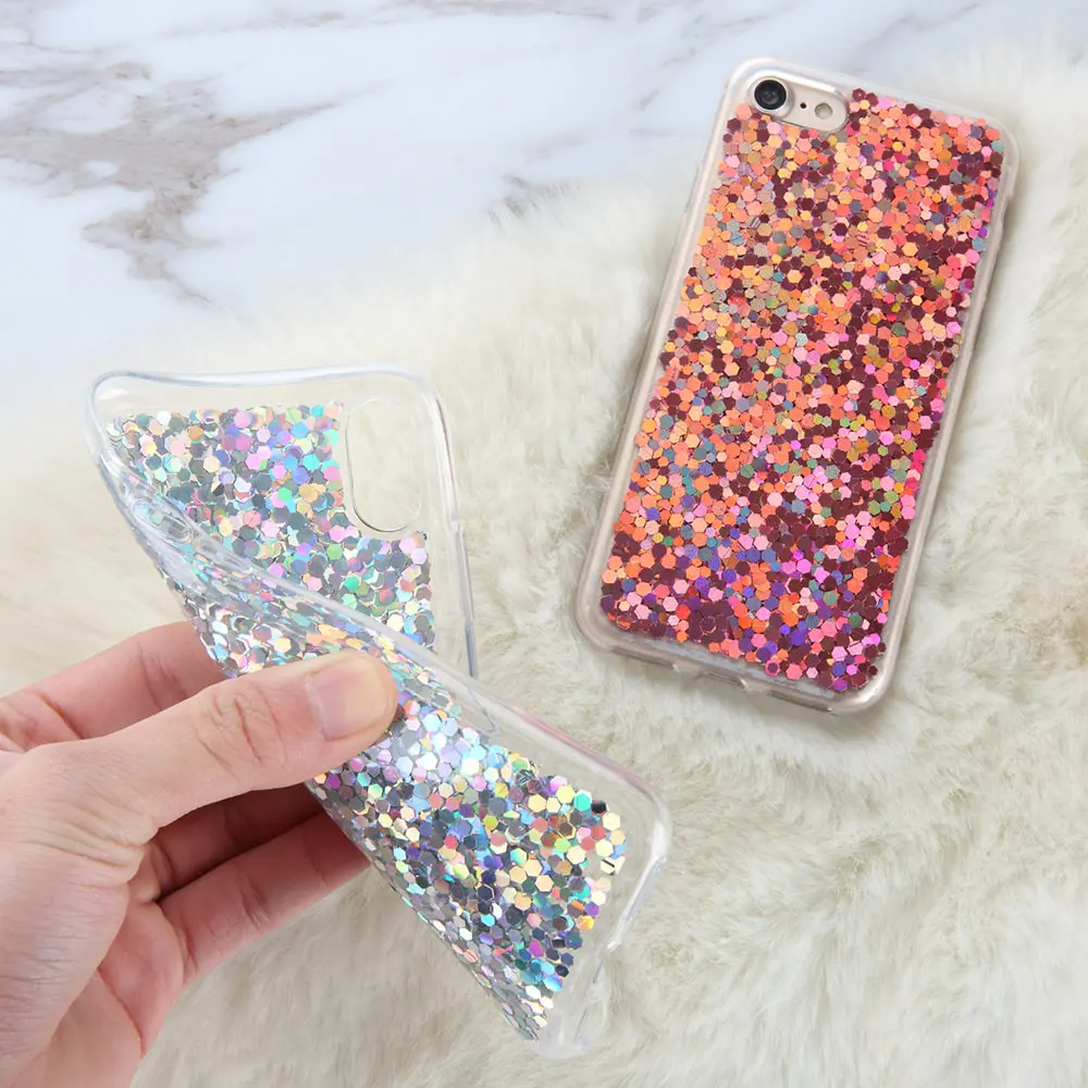 L-FADNUT эффектный Блестящий блестящий чехол для iPhone Xr X Xs 11 Pro Max 7 8 6S 6 Plus 5 5S SE милый