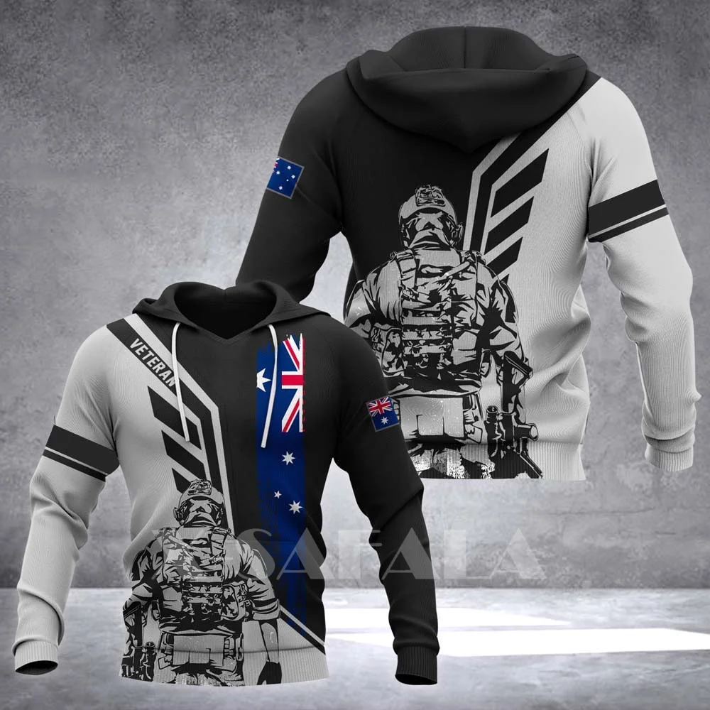 

Австралийский Ветеран, армейская Толстовка Solidier с 3D принтом, весенне-осенняя мужская и женская верхняя одежда в стиле Харадзюку, пуловер с к...