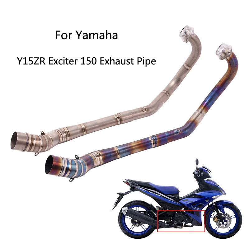 51 мм коллекторная труба для Yamaha Y15ZR Exciter 150 мотоциклетные выхлопные трубы из титанового сплава без шнуровки для скутера Модифицированная Передняя средняя труба
