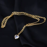punk stainless steel necklace women thick long chain necklace for women statement necklace star heart necklace jewelry gifts