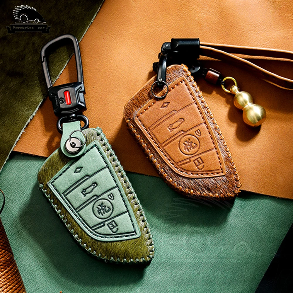 

Кожаные чехлы для автомобильных ключей Crazy horse, чехол для BMW 6GT X1 X3 X5 X6 F45 F46 G20 G30 G32 G11 G12 F48 G01 F15 F85 F16 F86 E53 E70 E39