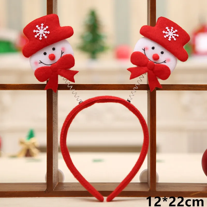 Повязка на голову с новогодним изображением снеговика Санта-Клауса лосят