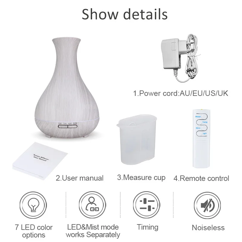 

Air Humidifier 550ml USB essential oil Aroma Diffuser Aromatherapy Car LED Light Mist Maker Fogger diffuser