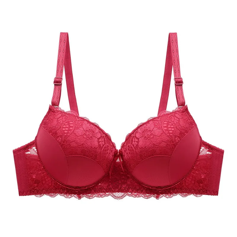 

2021 Sexy Lace Plus Size Bra Seamless Bras For Women Underwear BH Sexy Lace Brassiere Push Up Bralette With Pad Vest Top Bra