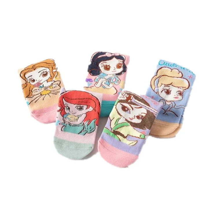 

5Pcs Princess cotton socks girls cotton socks Aisha/Bell/Snow White/Cinderella children socks