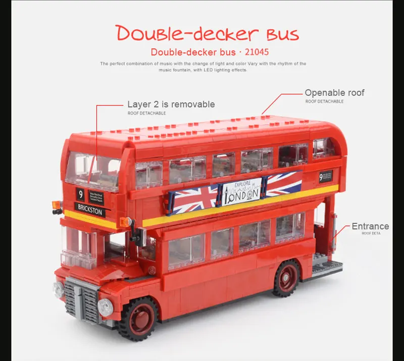 Создатель 21001 Volkswagen T1 ван кемпер 10220 10242 мини купер 21002 21003 жук 10252 10258 лондонский автобус 21045 строительные блоки