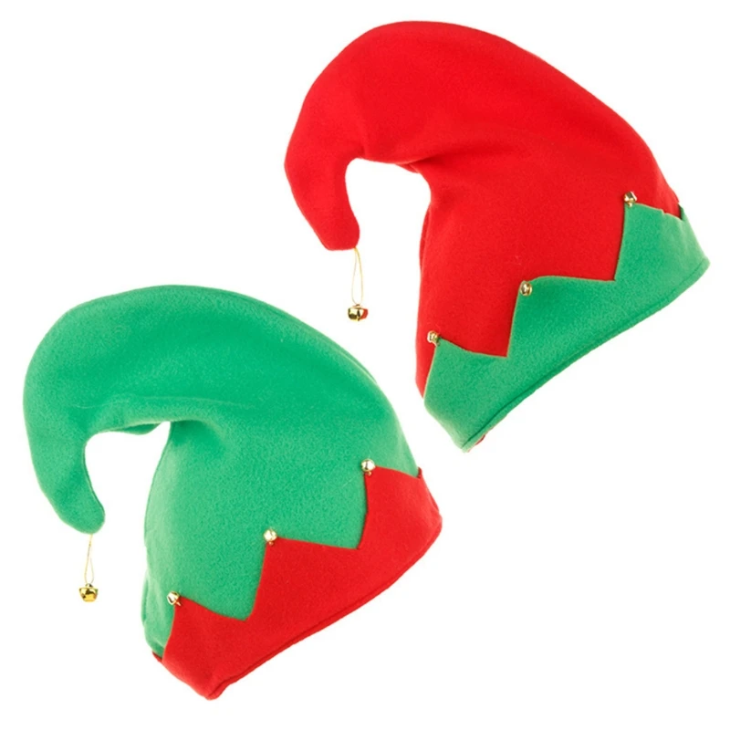 

M89E Curled Top Hats in Green Red Santa Claus Christmas Elf Hat Xmas Unisex Must Have Festival Accessories