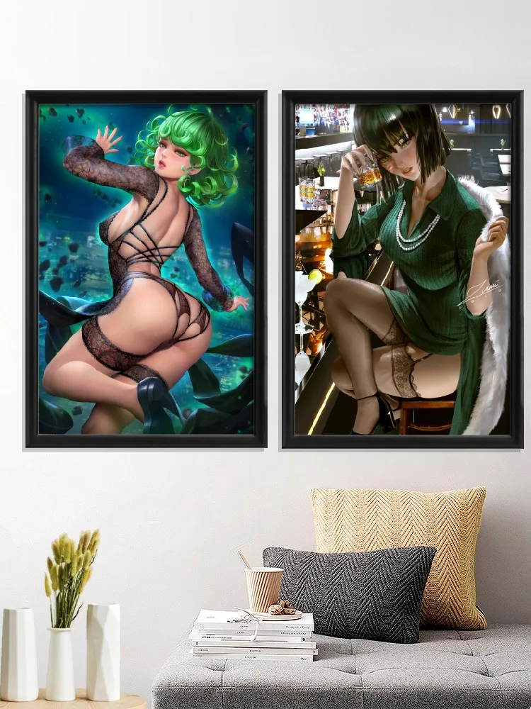 

Японское кавайное аниме Tatsumaki Bulma, пикантное обнаженное One Punch, мультяшный художественный плакат, декоративные принты, картина для гостиной и...