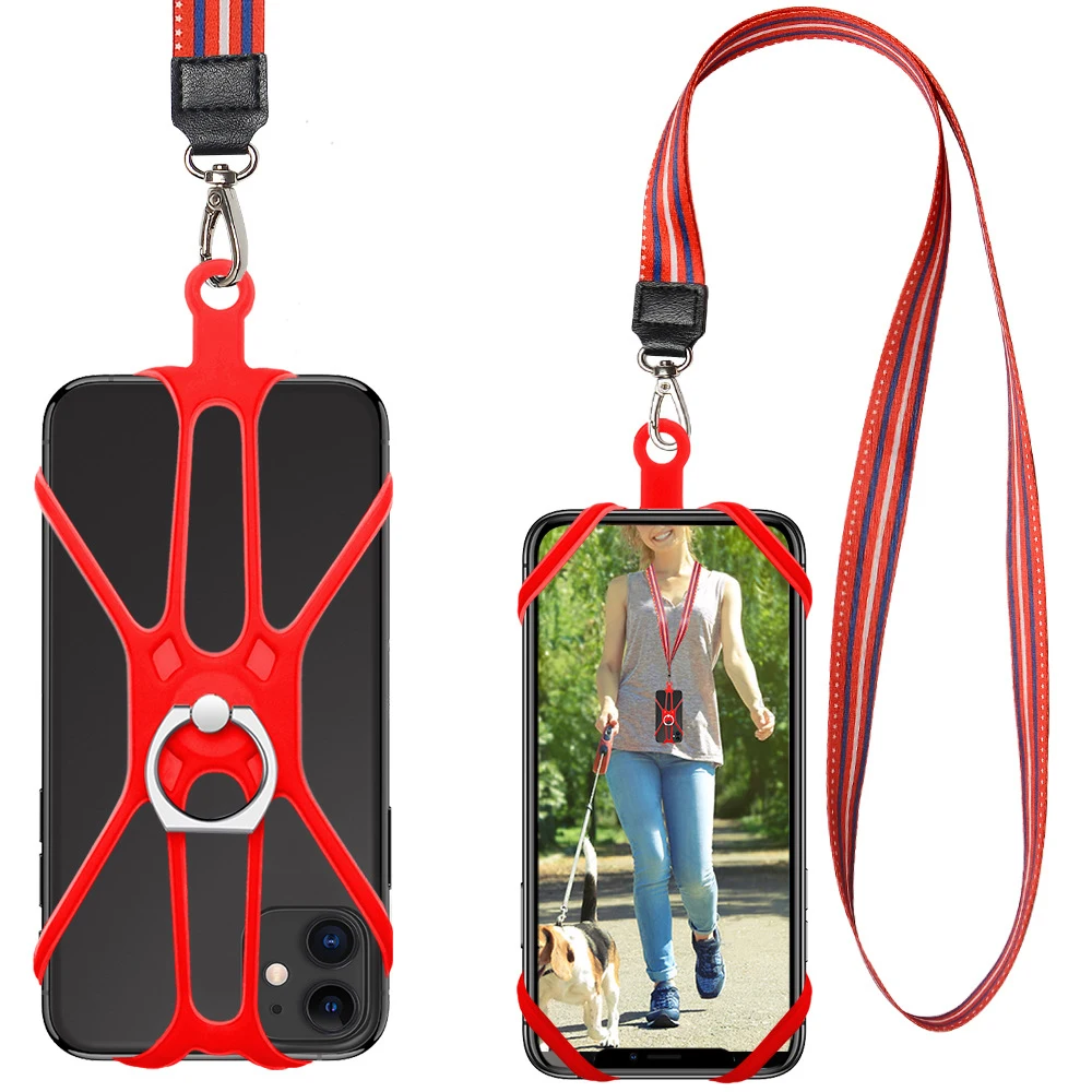 Универсальный Холщовый ремешок держатель для мобильного телефона чехол шейный