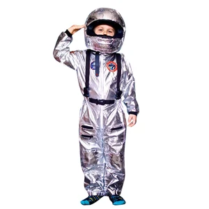 Imported SNAILIFY Silver Spaceman Jumpsuit Boys Astronaut Costume For Kids Halloween Cosplay Children Pilot C