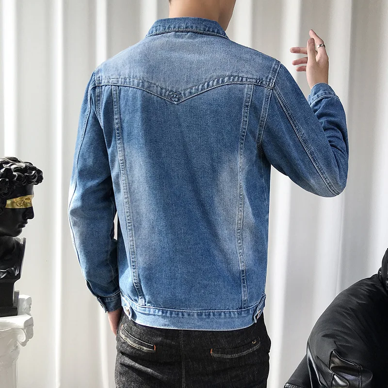 

Spring Autumn 2021 Coats Men Cotton Jacket Jean Outwear Male Cowboy Denim Loose Korean Casual Clothes Hip Hop Streetwear