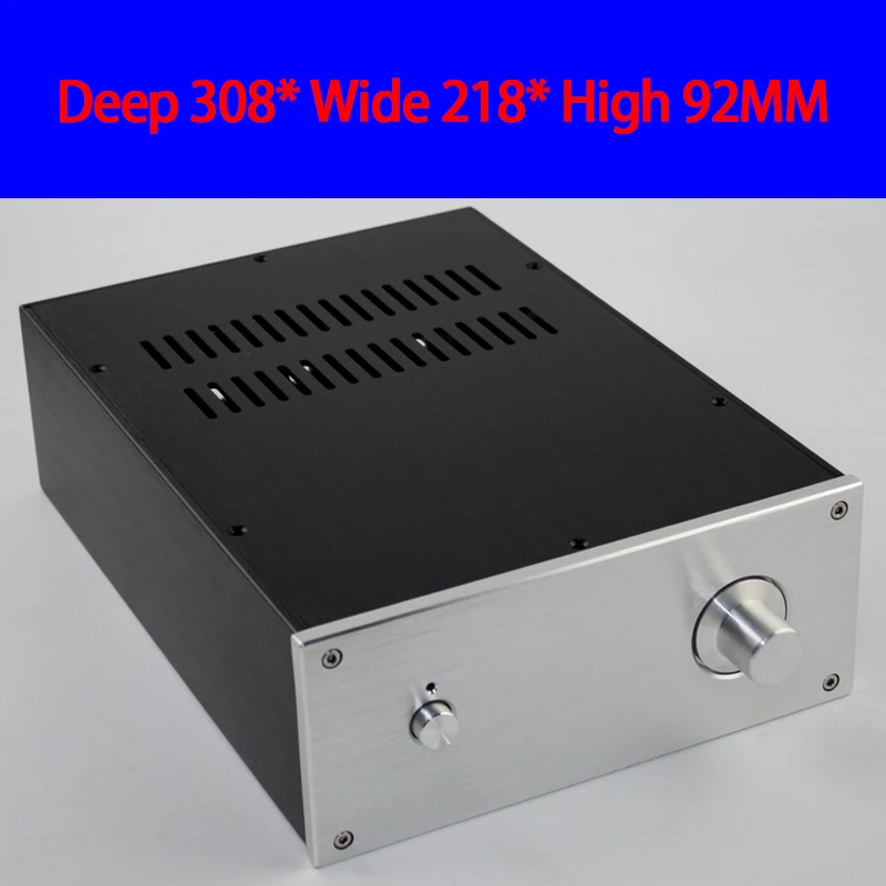 

KYYSLB 308*218*92MM CJ032 All Aluminum Preamp Amplifier Chassis Box House DIY Enclosure with Feet Knob Amplifier Case Shell