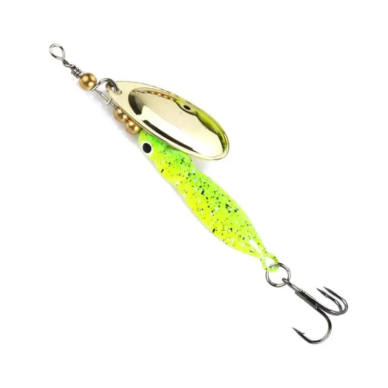 

15g/9cm Spinner Bait Fishing Lures With Treble Hook 1pc Trout Fishing Artificial Bait Spoon Tackle random color Metal M5B6