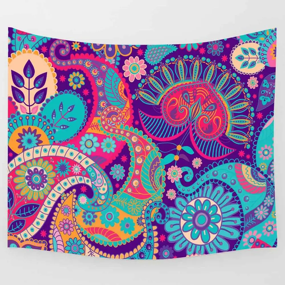Simsant Mandala Tapestry Feather Trippy Colorful Tree Art Wall Hanging Tapestries for Living Room Bedroom Home Blanket Decor | Дом и сад