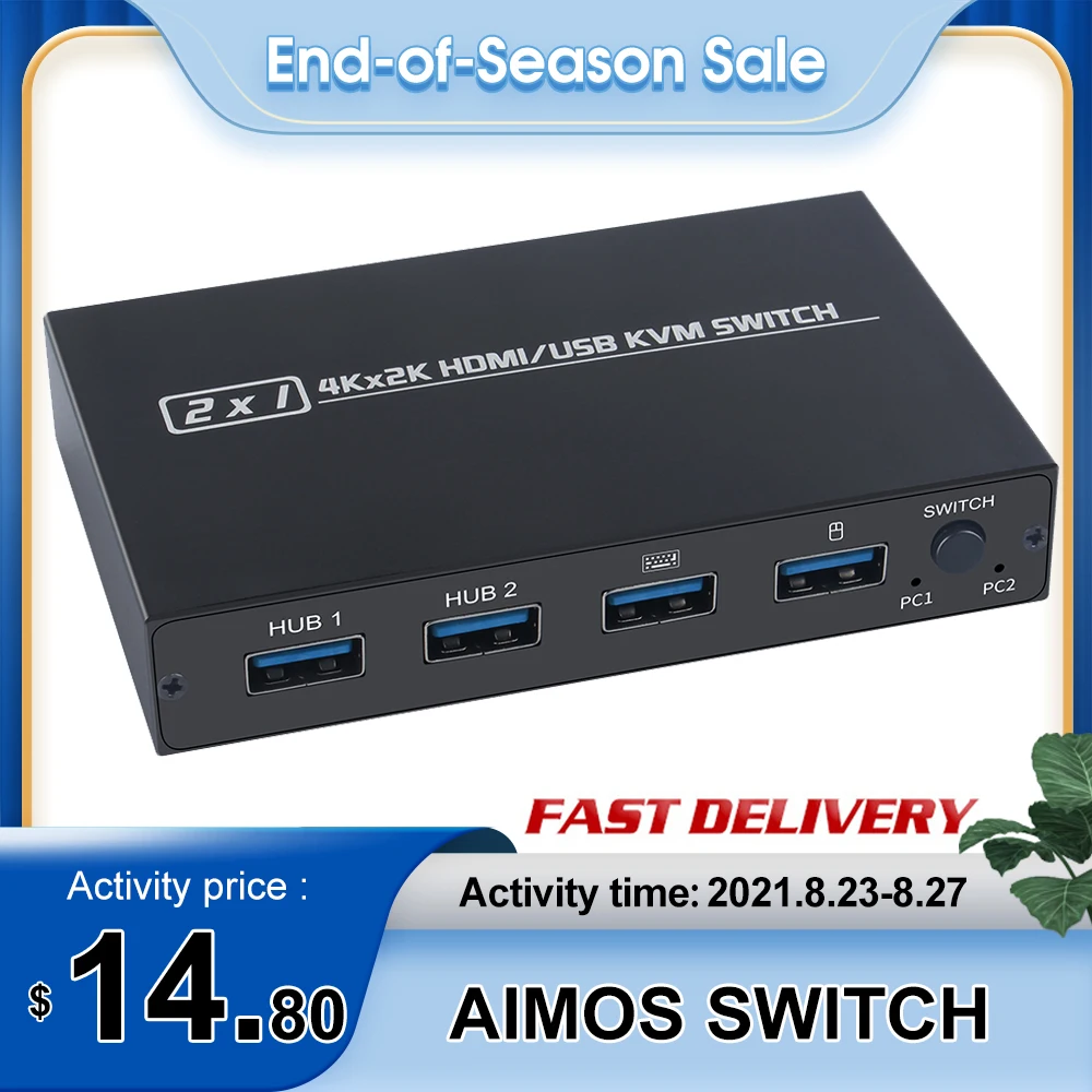 AIMOS переключатель AM KVM 201CL 2 в 1 HDMI/USB Поддержка HD 2K * 4K хосты удельный вес