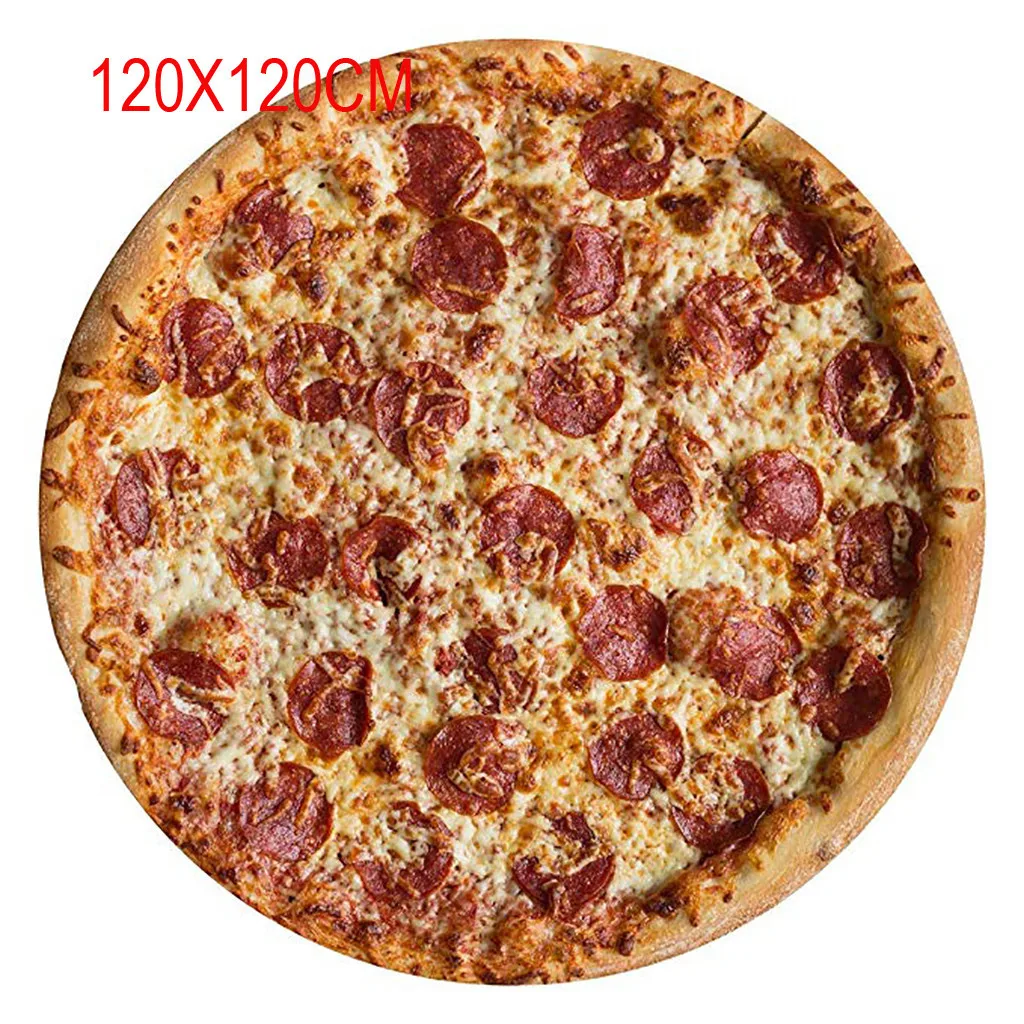 #20 Comfort Food Pizza Wrap Blanket Perfectly Round Hamburger Throw Christmas gift Bathroom Carpet Tortilla Home Textile | Дом и сад