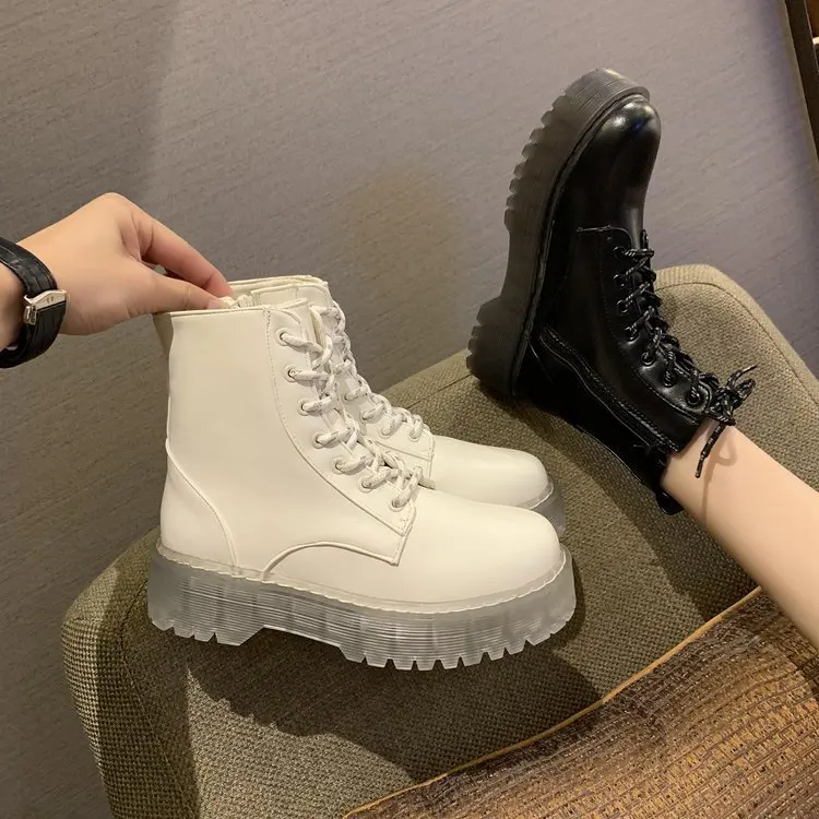 

Women Ankle Boots Fashion Platform Warm Winter Shoes Woman Thick Bottom Office Lady Casual Daily Footwear
