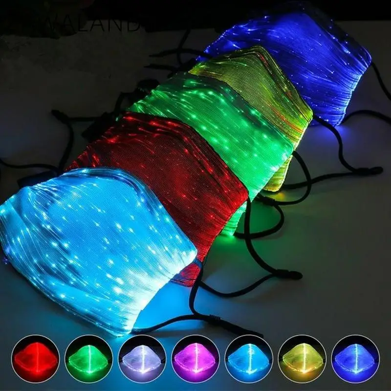 

Светодиодные маски Zawaland, модная маска на рот для карнавала и вечеринки, светящаяся маска для лица с USB-зарядкой, Рождественская маска с фильт...