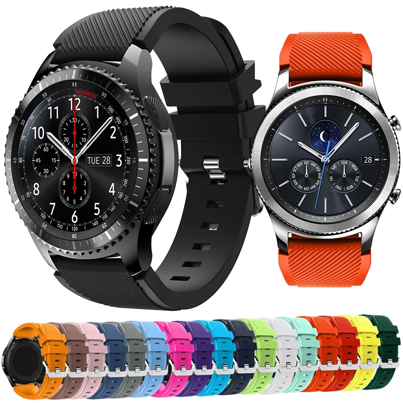 

Silicone Watchband Strap For Samsung Gear S3 Frontier / Classic Smartwatch Replacement 22mm Sport Bracelet Wristband Accessories