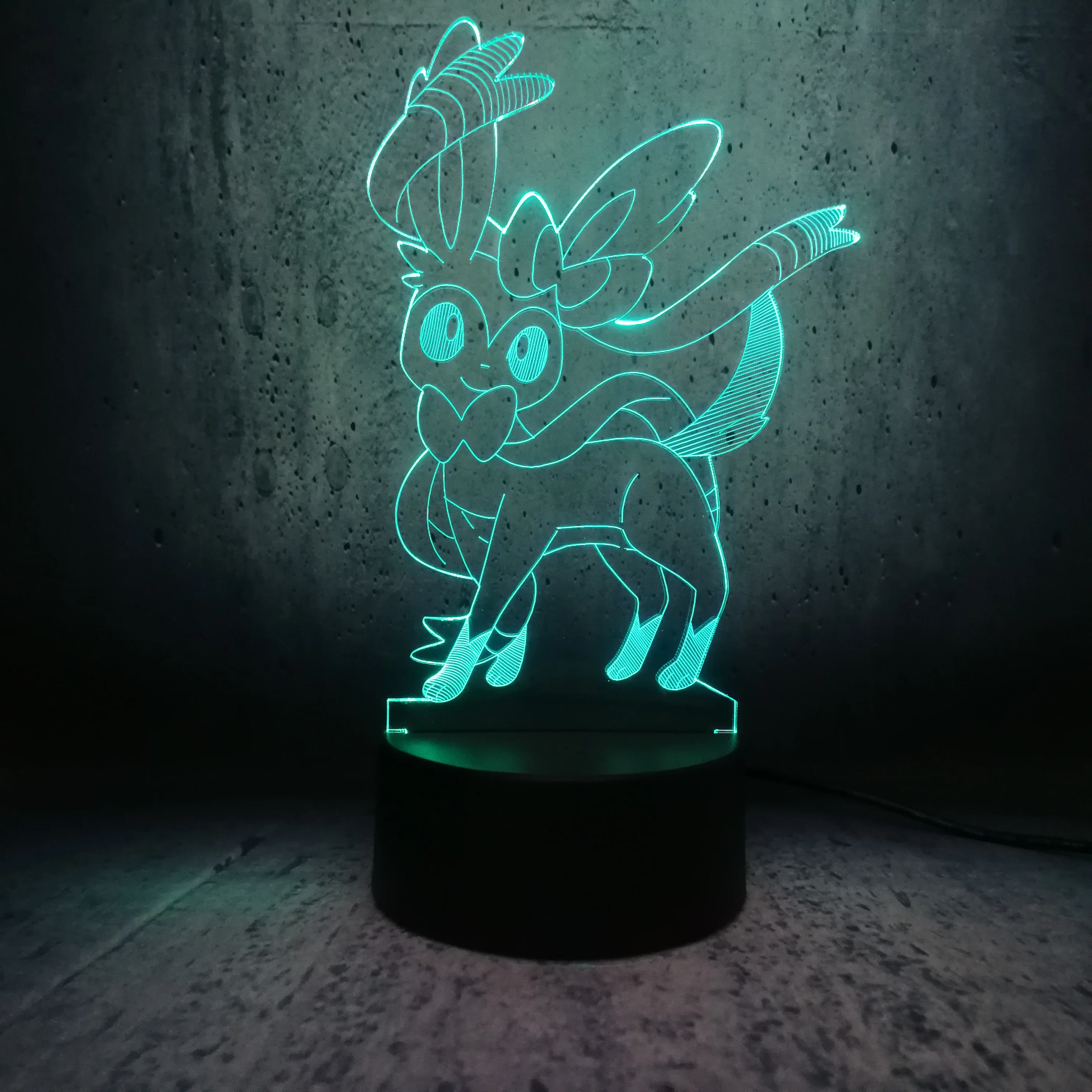 Новинка японский мультфильм Покемон фея Сильвер 3D лампа подарки для детей