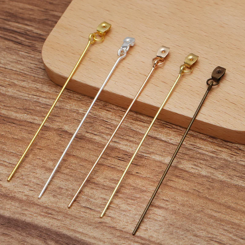 100 шт. булавки с глазком Eyepins разъемы заячьими ушками стопоры для сережек поставок
