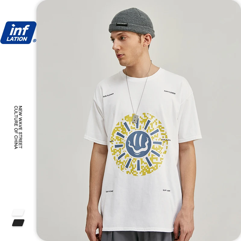 Мужская футболка INFLATION в стиле хип хоп с забавным принтом 1203S20|Мужские футболки| |