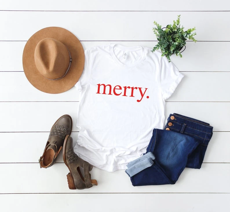 

Merry Shirt Xmas shirt funny slogan women fashion Hipster Christmas party style tumblr casual tumblr shirt red tees-O030
