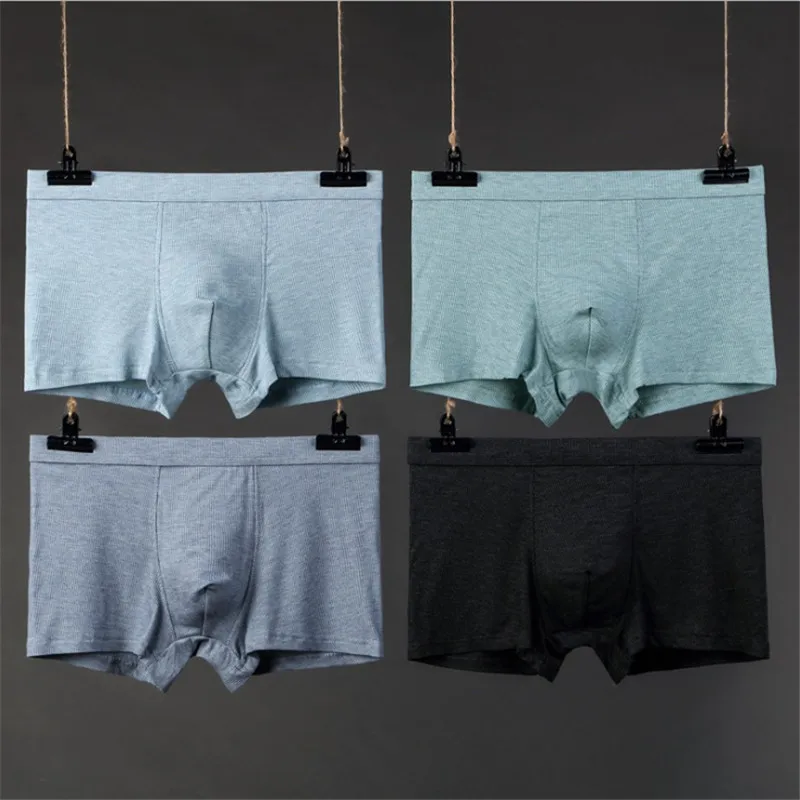 Двойные швы мастерство кожа хлопок нижнее белье шорты U выпуклый дизайн мужские